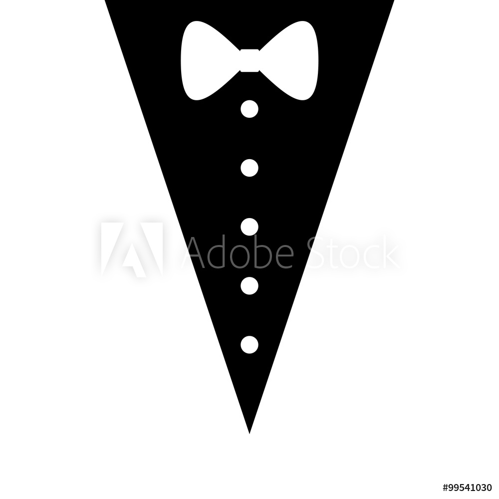 1000x1000 Photo Art Print Tuxedo With Bow Silhouette Vector Illustration