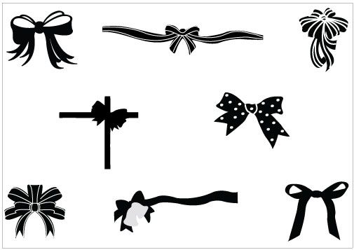 505x357 Ribbon Bow Silhouette Christmas Ribbon Vector Clip Stamp
