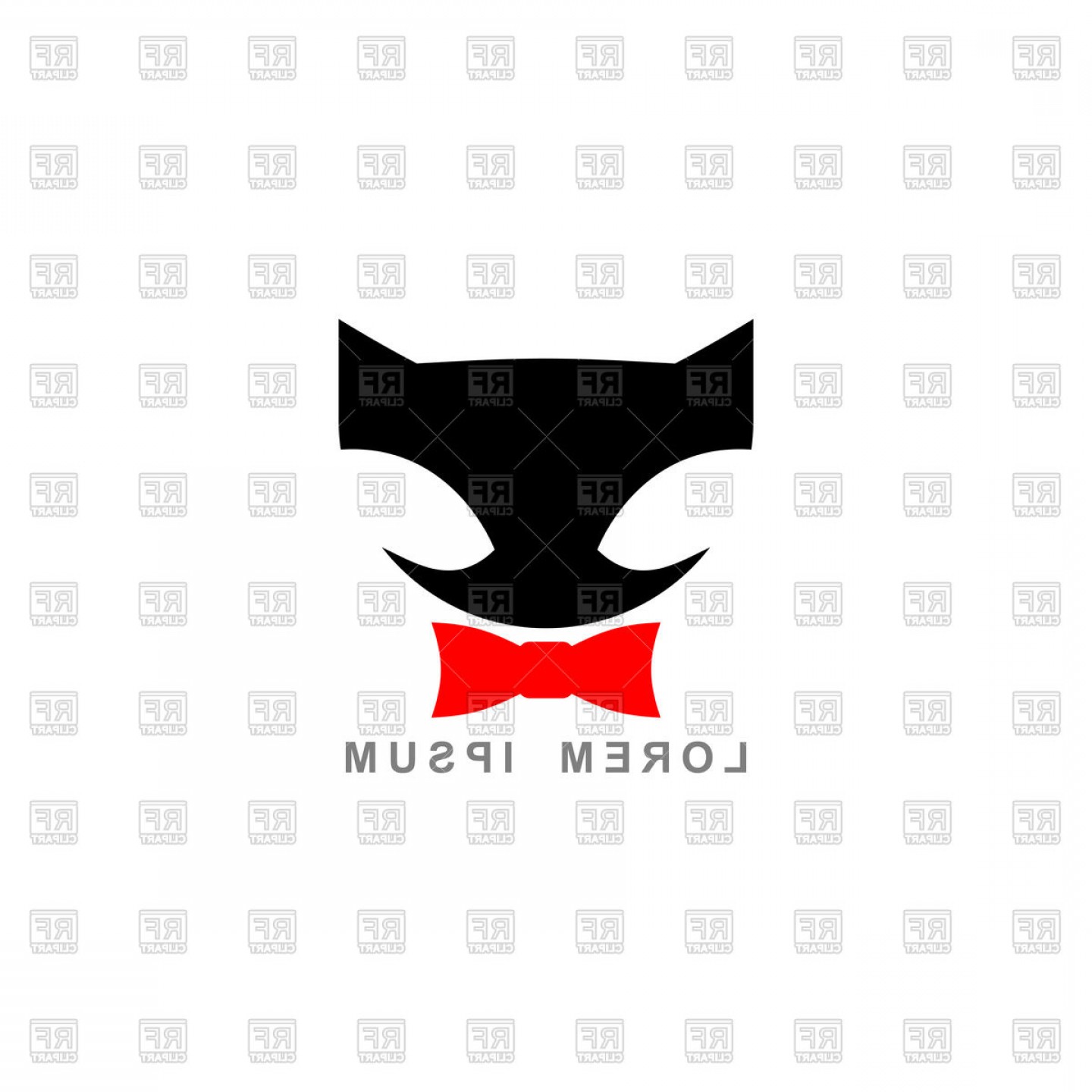 1440x1440 Silhouette Of Black Cat And Red Bow Tie Vector Clipart Cqrecords