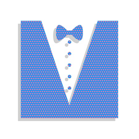 450x450 Tuxedo With Bow Silhouette Vector Neon Blue Icon With Cyclamen
