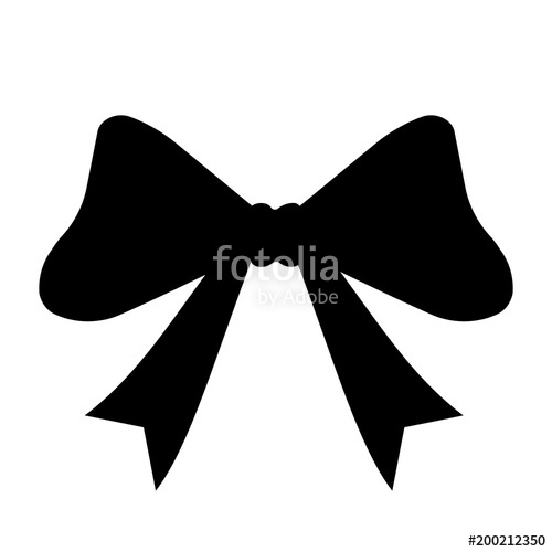 500x500 Black Silhouette Gift Bow Concept For Invitation, Banners, Gift