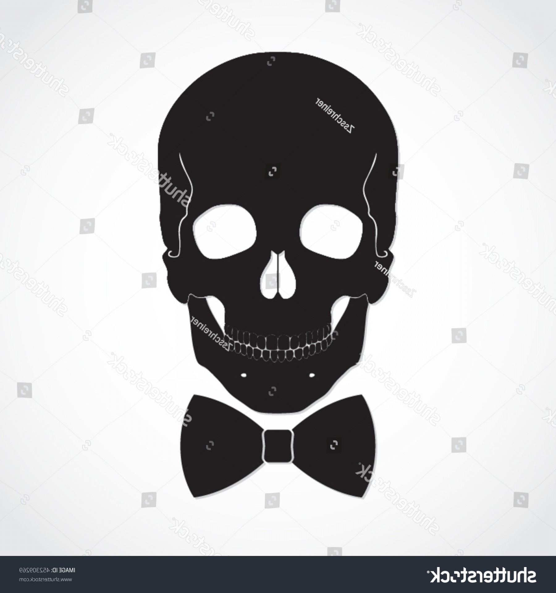 Silhouette Skull Bow Tie Vector Illustration Catchsplace 1800x1920 Silhouette Skull Bow Tie Vector Illustration Catchsplace
