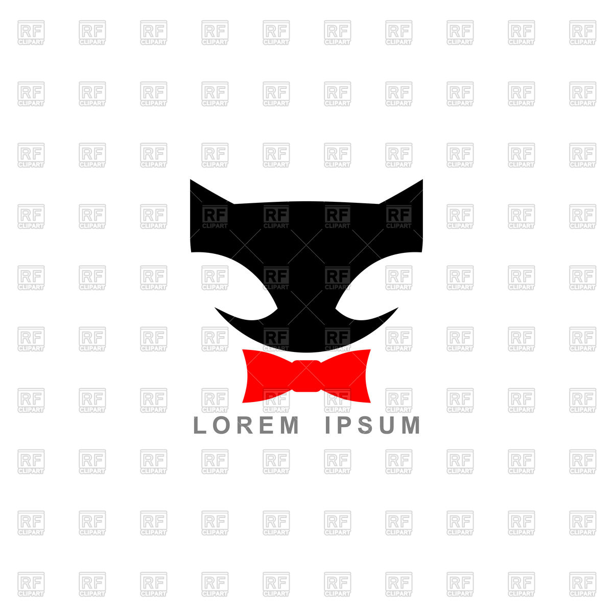 Silhouette Of Black Cat And Red Bow Tie Vector Image Of Signs 1200x1200 Silhouette Of Black Cat And Red Bow Tie Vector Image Of Signs