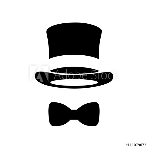 Top Hat And Bow Tie Vector Illustration 500x500 Top Hat And Bow Tie Vector Illustration
