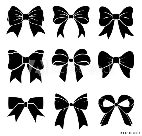 500x479 Set Of Graphical Decorative Bows Vector Icon Collection