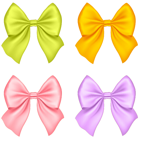 583x581 Beautiful Colored Bow Vectors Set Free Download