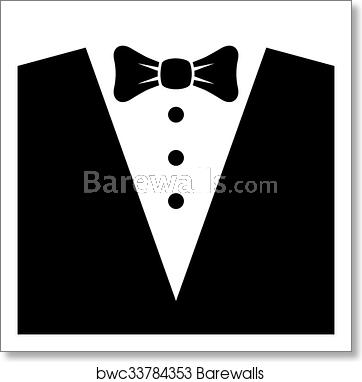 Black Tuxedo With Bow Tie Vector, Art Print Barewalls Posters 362x382 Black Tuxedo With Bow Tie Vector, Art Print Barewalls Posters