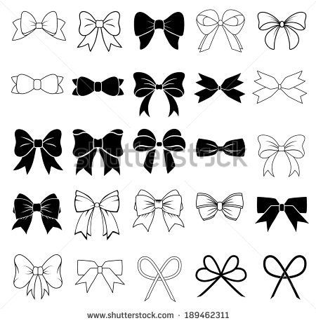 Set Of Graphical Decorative Bows Tattoos 450x461 Set Of Graphical Decorative Bows Tattoos