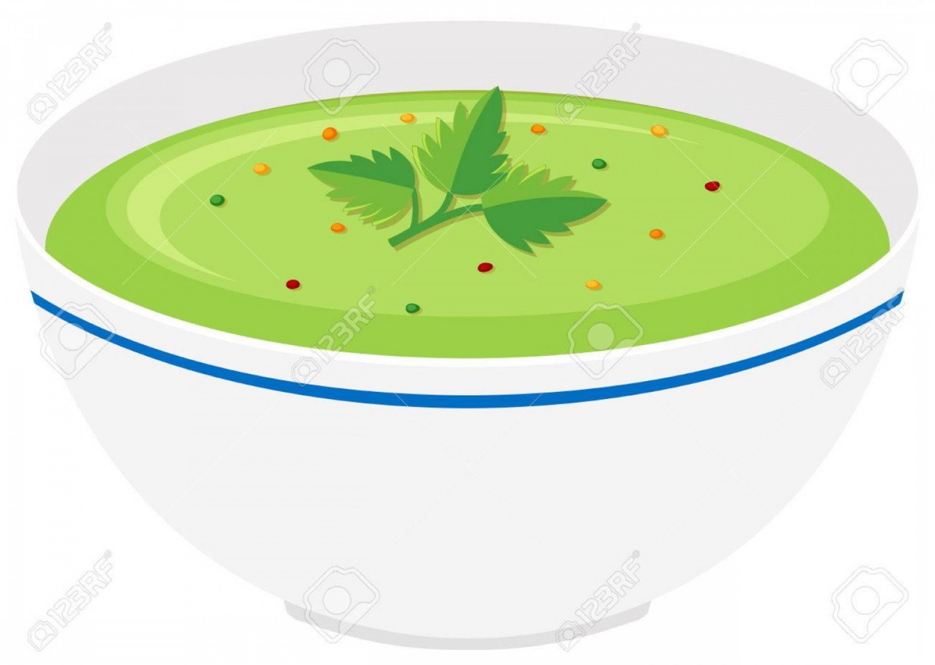1872x1332 Photostock Vector Bowl Of Vegetable Cream Soup Illustration
