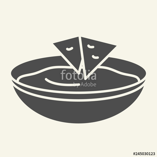 500x500 Soup Solid Icon Bowl Of Soup Vector Illustration Isolated