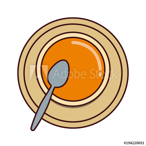 500x500 Bowl Of Soup Vector Illustration