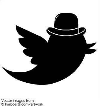 Download Twitter Bird With Bowler Hat 335x355 Download Twitter Bird With Bowler Hat