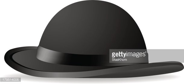 Black Bowler Vector Illustration Premium Clipart 610x281 Black Bowler Vector Illustration Premium Clipart