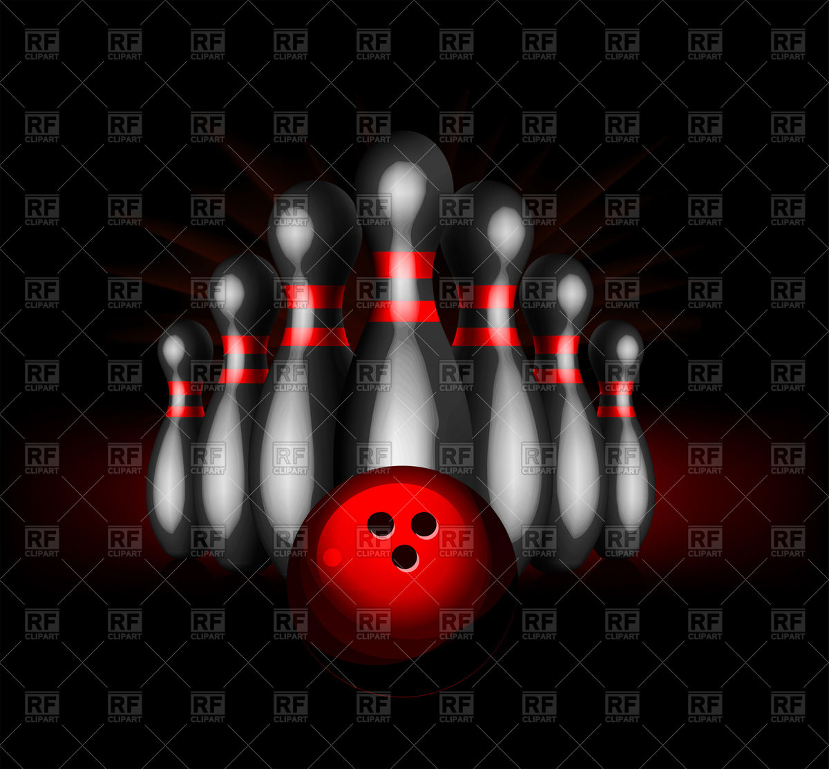 1200x1114 Bowling Dark Background Vector Image Of Sport And Leisure