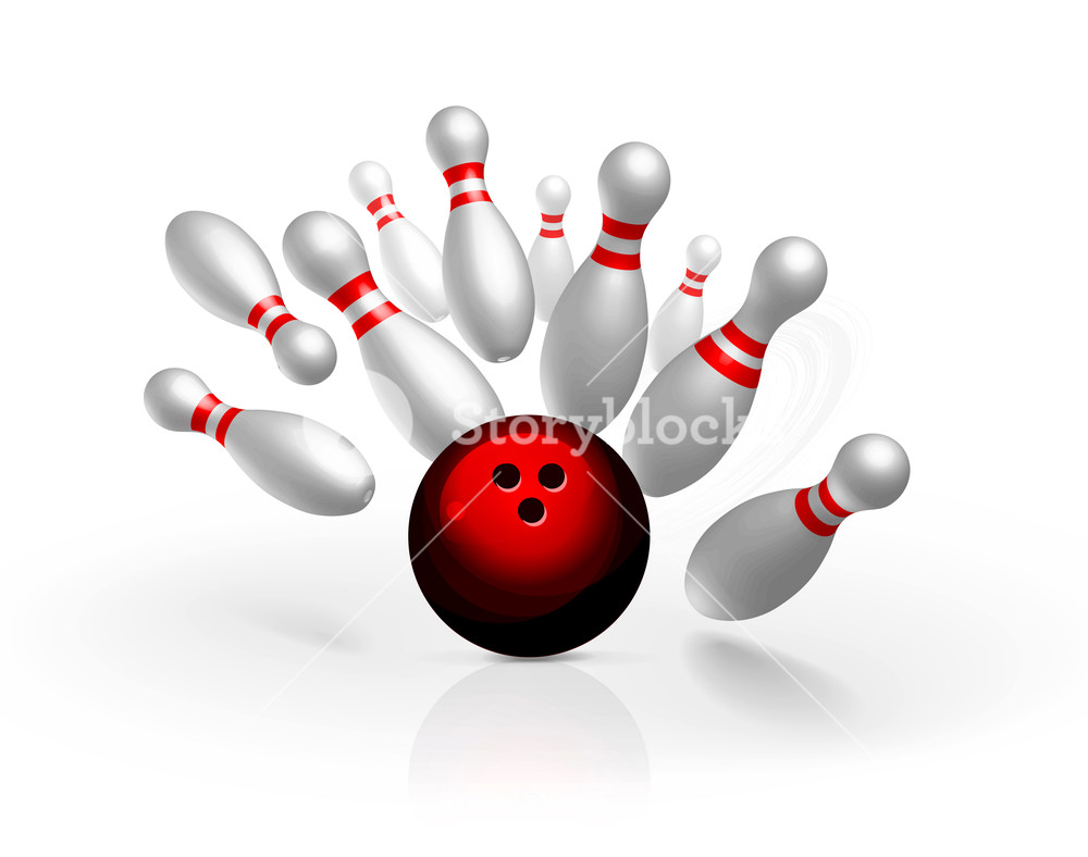 1000x788 Bowling Strike Vector Illustration Isolated On White Background