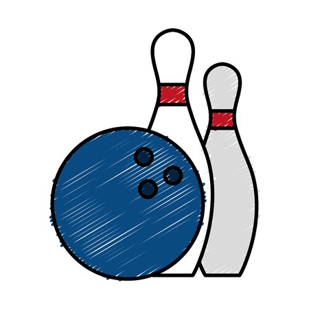 450x450 Bowling Pins And Ball Icon Over White Background Vector