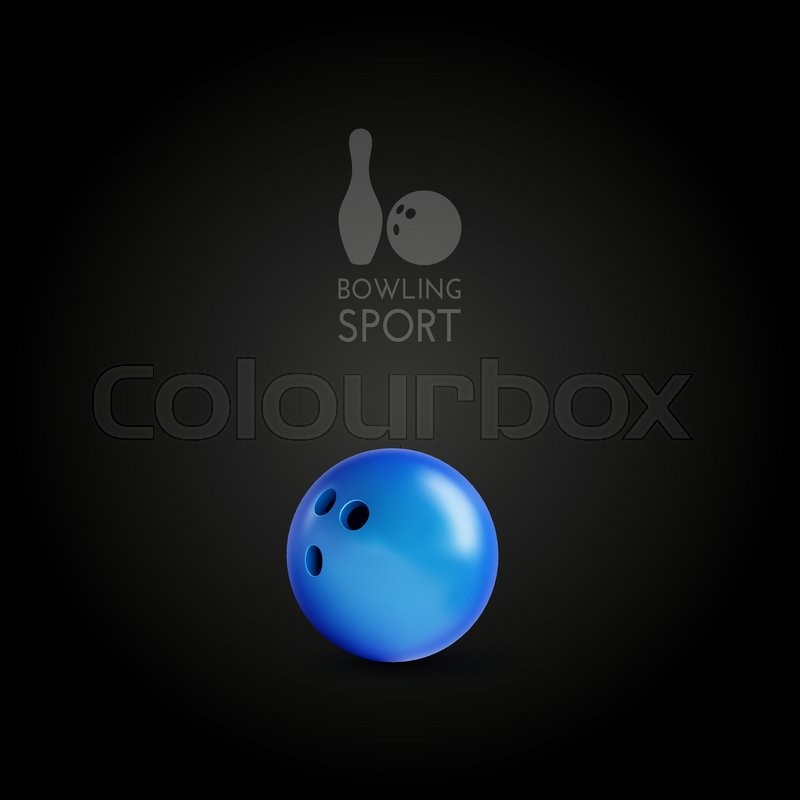 800x800 Blue Bowling Bowl On The Dark Stock Vector Colourbox