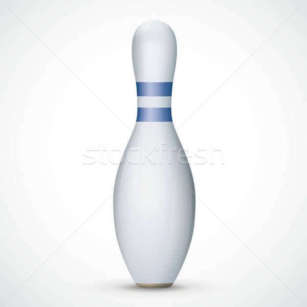 600x600 Bowling Blue Pin White Background Vector Illustration