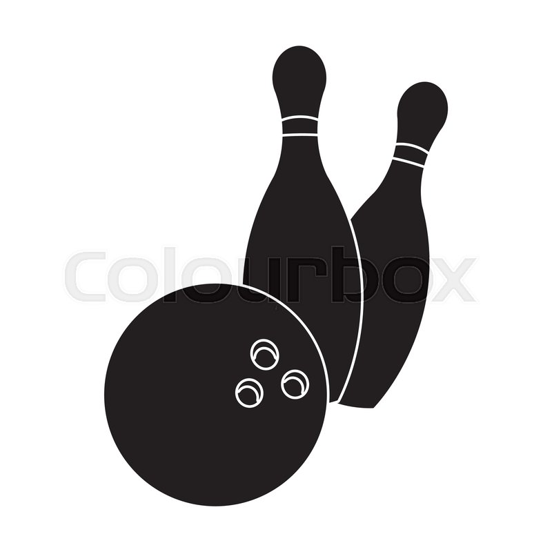 800x800 Bowling Ball And Pins Icon Vector Stock Vector Colourbox