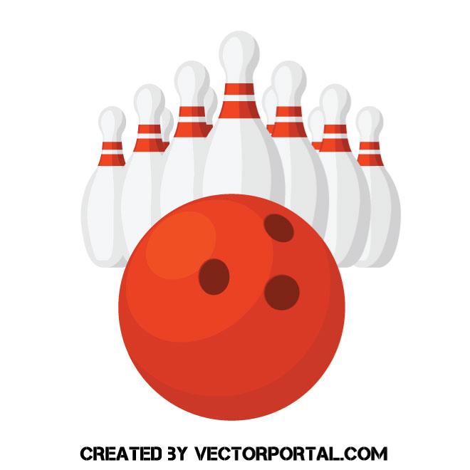 660x660 Bowling Ball And Pins Vector Illustration