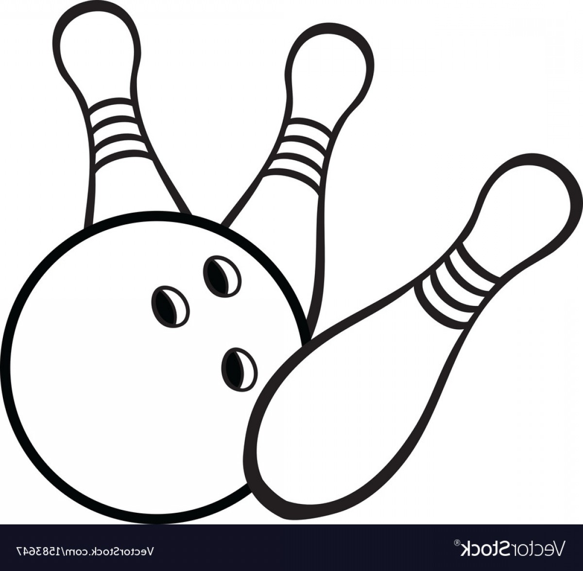 1200x1176 Black And White Bowling Ball With Pins Vector Soidergi