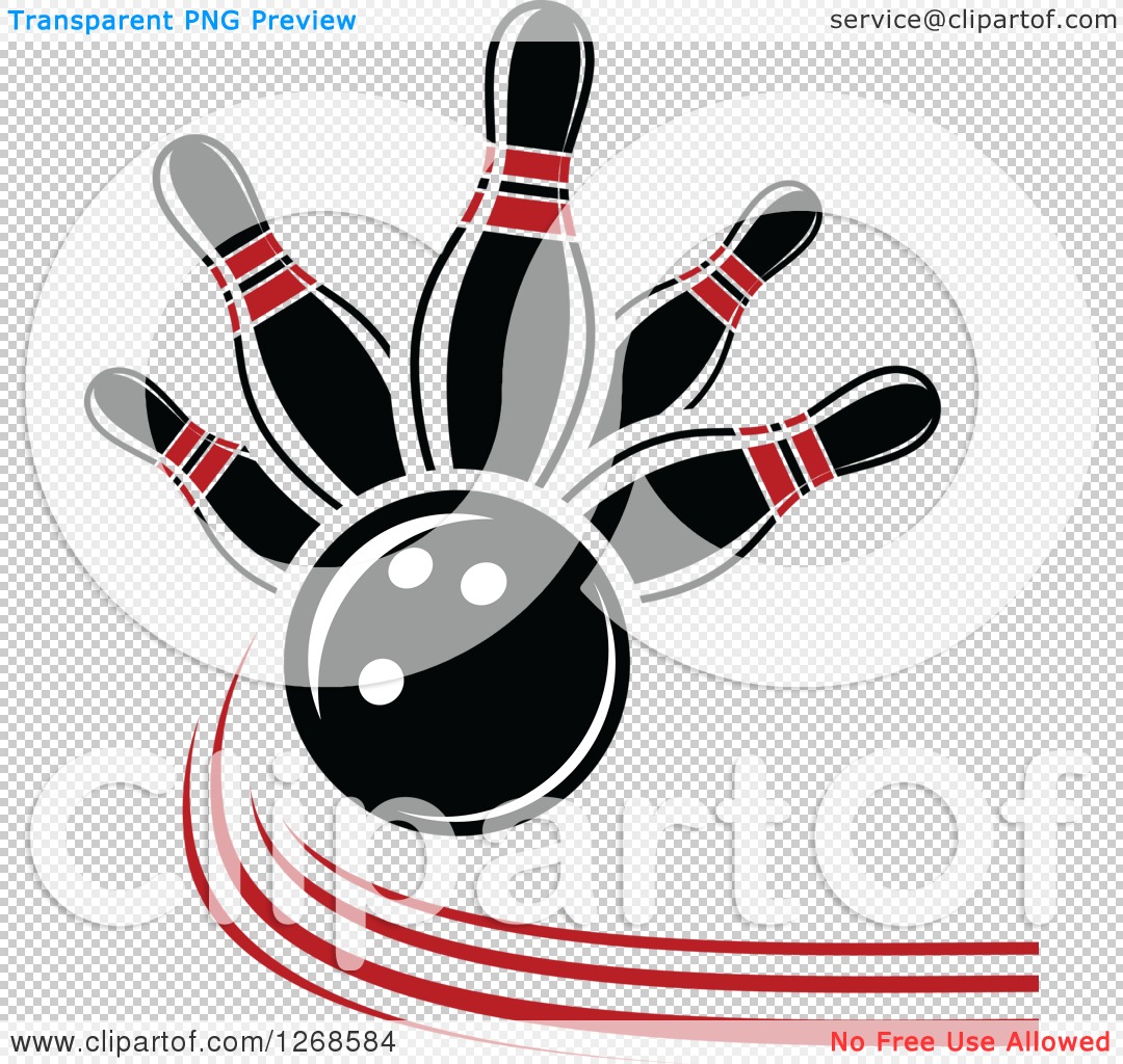 1080x1024 Clipart Of A Bowling Ball Crashing Into Red And Black Pins