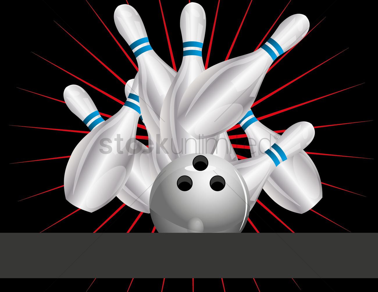 1300x1005 Strike Bowling Pins Vector Image