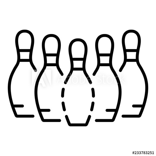 500x500 Bowling Pins Icon Outline Bowling Pins Vector Icon For Web Design