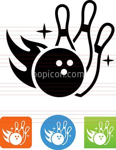 400x520 Flaming Bowling Ball Hitting Pins Icon Sports Icons Bowling