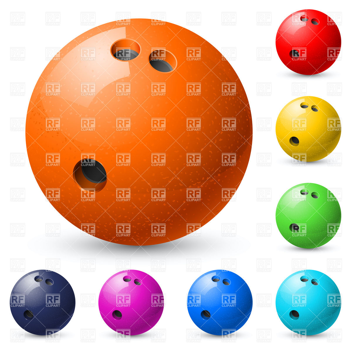 1200x1200 Set Of Bowling Balls Vector Image Of Sport And Leisure Dvarg