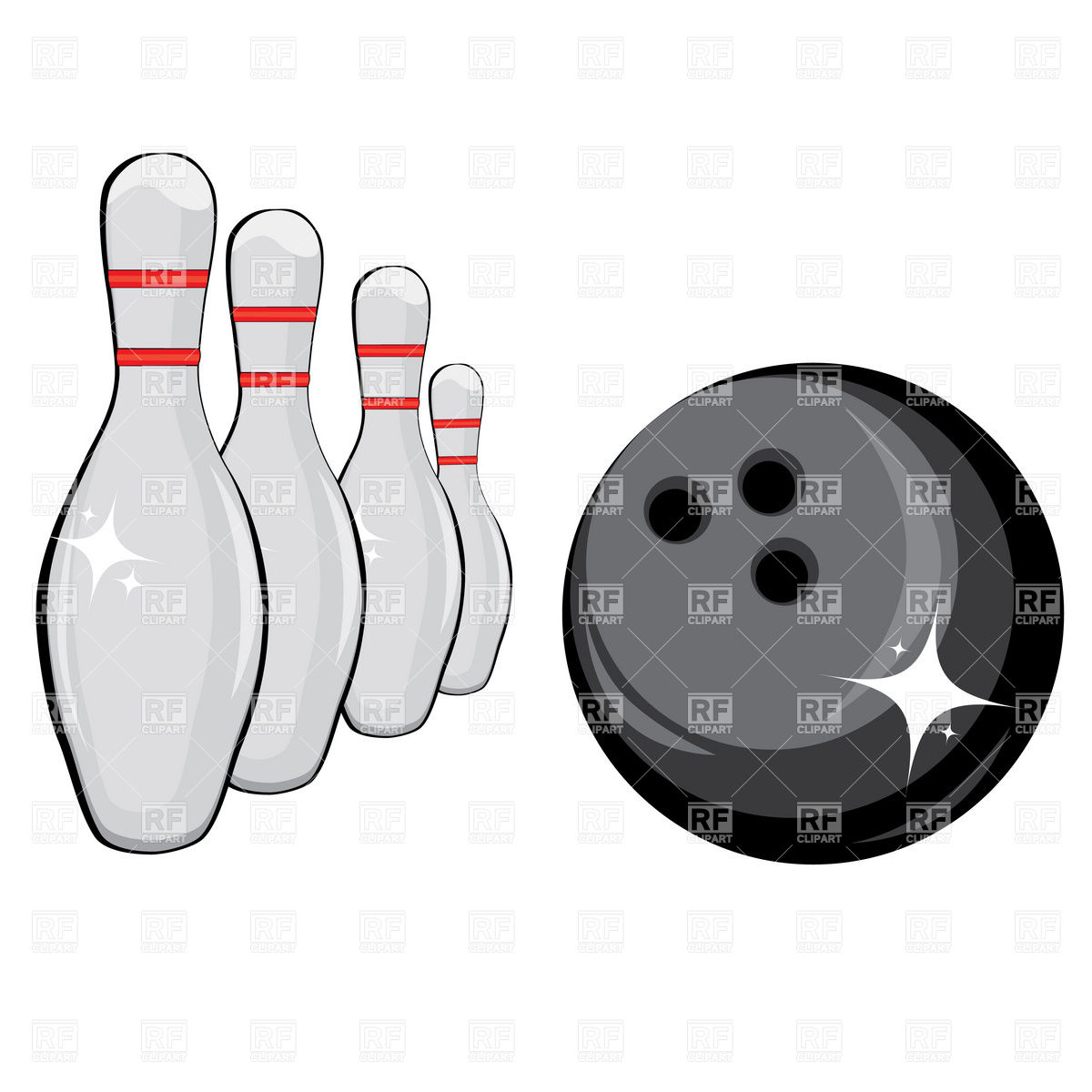 1200x1200 Skittles And Black Bowling Ball Vector Image Of Sport And Leisure