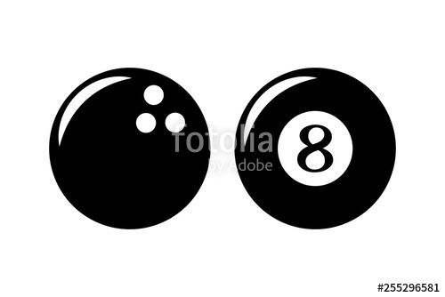 500x334 Billiard And Bowling Ball, Vector Icon Stock Image And Royalty