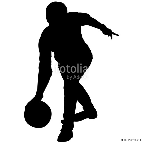 500x500 Bowling Silhouette, Bowling Clipart, Bowling Sports Vector