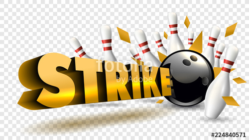 500x283 Bowling Strike Orange Color Vector Clip Art Illustration Stock