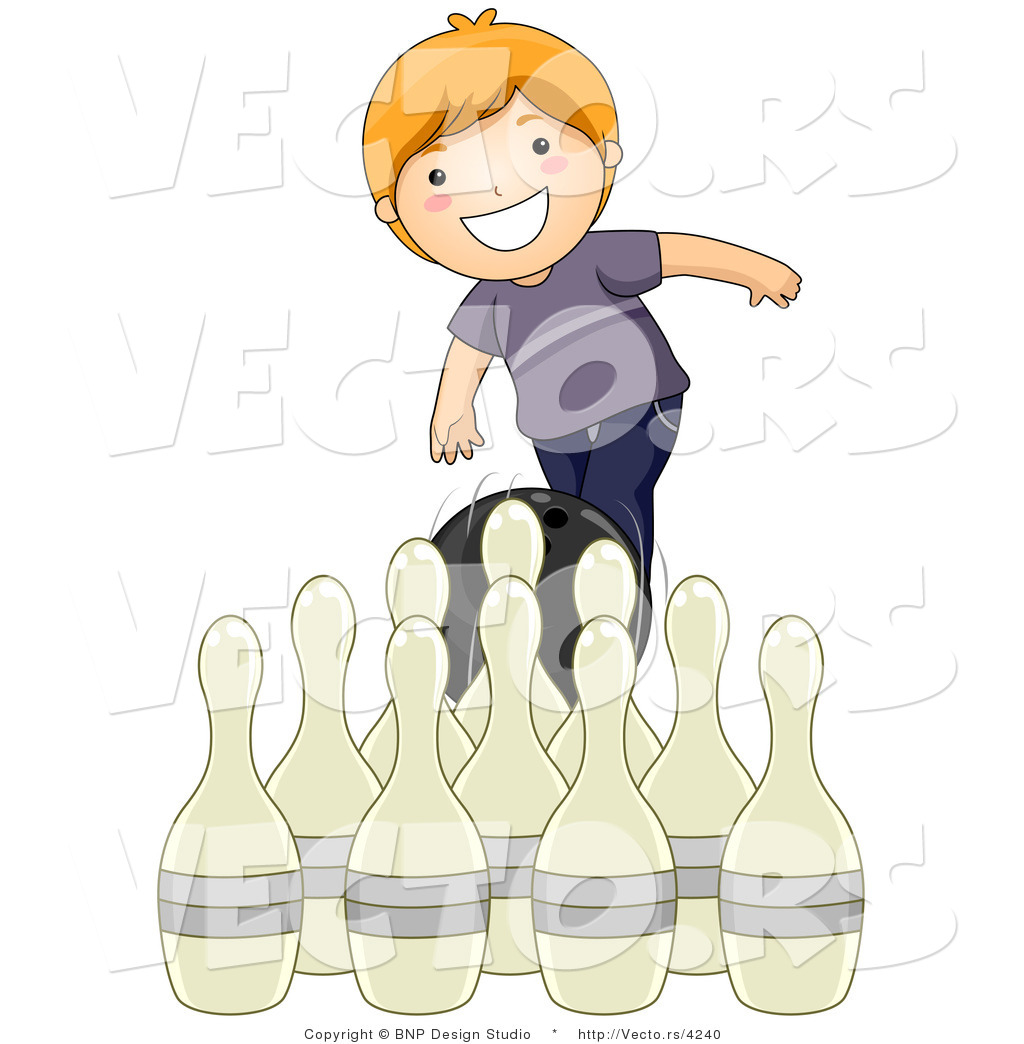 1024x1044 Vector Of Happy Red Haired Boy Throwing A Bowling Ball