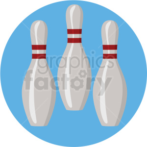 300x300 Bowling Pins Vector Clipart On Circle Background Royalty Free
