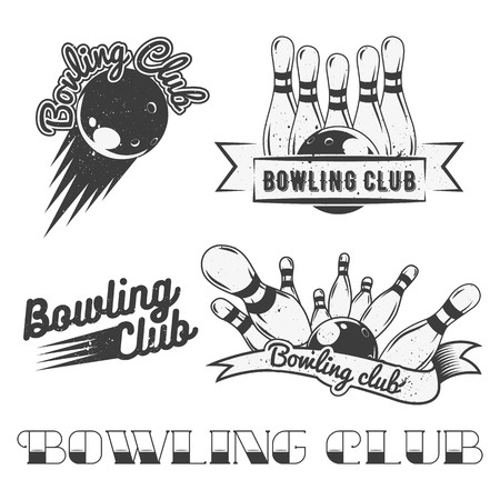 Bowling Club Logo Vector Set In Vintage Style Design Elements 450x450 Bowling Club Logo Vector Set In Vintage Style Design Elements