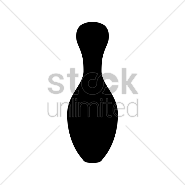 600x600 Bowling Pin Silhouette Vector Image