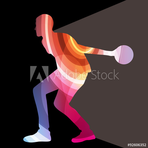500x500 Man Bowler Bowling Silhouette Illustration Vector Background Col