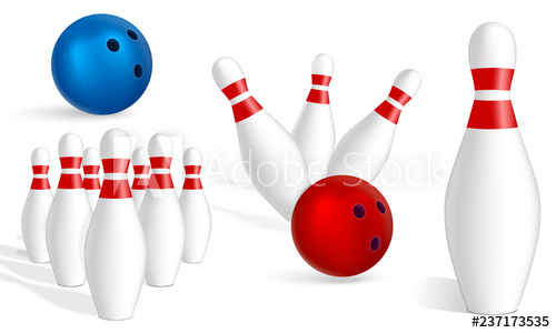 500x300 Bowling Icon Set Realistic Set Of Bowling Vector Icons For Web