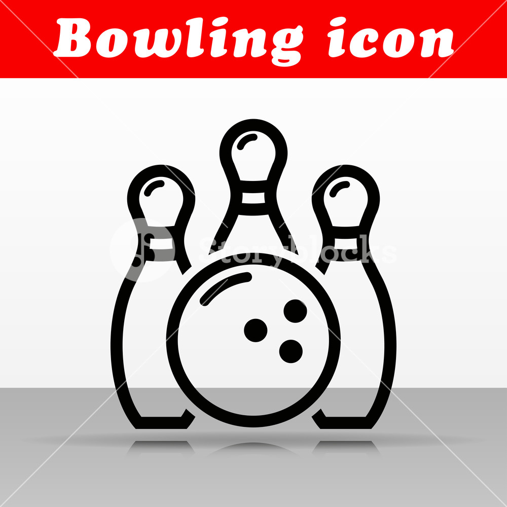 1000x1000 Illustration Of Black Bowling Vector Icon Design Royalty Free