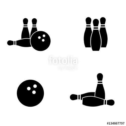 500x500 Bowling Icon Set Vector Art Stock Image And Royalty Free Vector