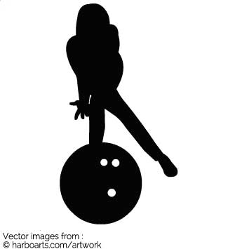 335x355 Download Woman Bowling Silhouette
