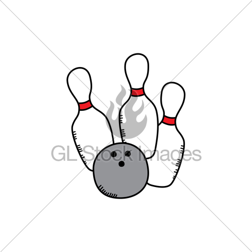 500x500 Bowling Cartoon Icon Theme Gl Stock Images