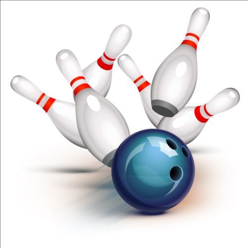 500x500 Creative Bowling Vector Background Silhouette Cameo Clip