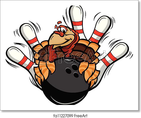 560x470 Free Art Print Of Bowling Thanksgiving Holiday Turkey Cartoon