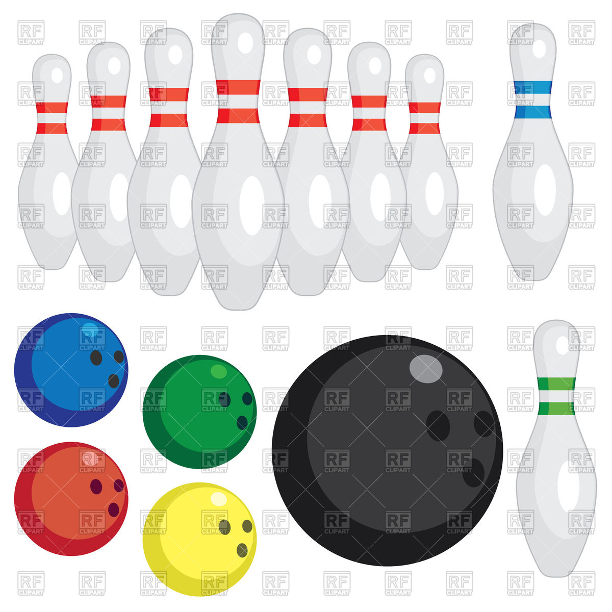 1200x1200 Set Of Tools For Play Bowling Vector Image Of Sport And Leisure