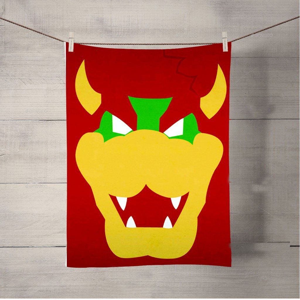 1024x1024 Bowser Super Mario Bros Vector Bath Towel Beach Towels Products