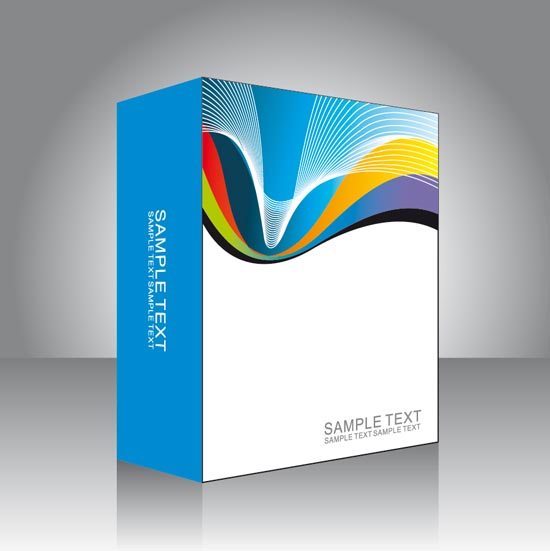 550x551 Software Box Vector Templates
