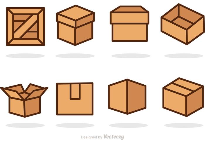 Box And Crates Vector Icons 700x490 Box And Crates Vector Icons